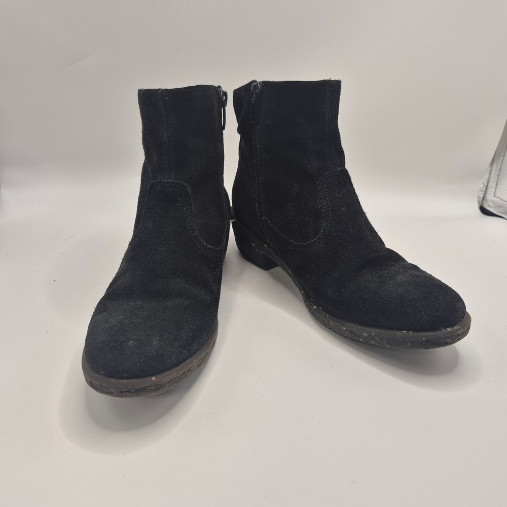 El Naturalista Black Suede Ankle Boots Spain Leather Lined Booties Womens 37